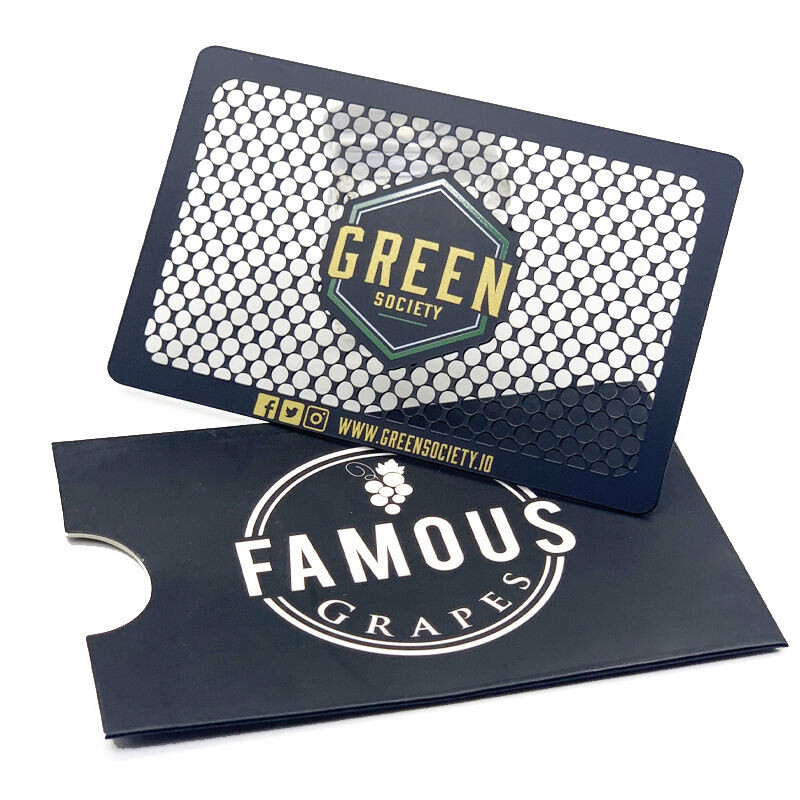 Grinder metálico tarjeta personalizado