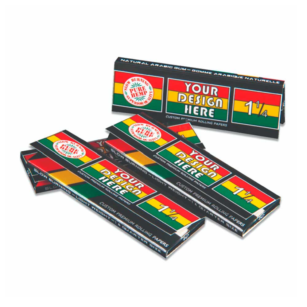 custom rolling paper hemp full printed booklet & display